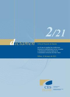 Dictamen 2/21 sobre el Proyecto de Decreto por el que regulan las condiciones mínimas de habitabilidad de las viviendas y alojamientos dotacionales en la CAPV