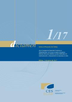 Dictamen 1/17 sobre el Proyecto de Orden por la que se regula el programa Bideratu Berria que establece ayudas destinadas a la reestructuracIón y relanzamiento de las empresas en crisis