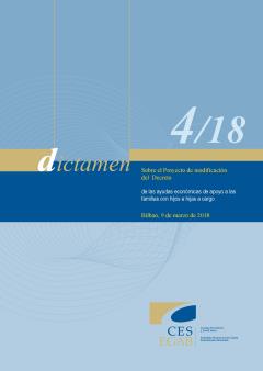 Dictamen  4/18 sobre el Proyecto de modificación del Decreto de las ayudas económicas de apoyo a las familias con hijos e hijas a cargo