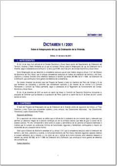  Dictamen 1/01 sobre el Anteproyecto de Ley de Ordenación de la Vivienda (pdf).