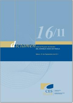 Dictamen 16/11 sobre el Proyecto de Decreto del Consejo Vasco de Familia.