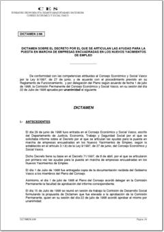 Año 1998 Dictamen 2/98 sobre ayudas de empresas nuevos yacimientos de empleo (pdf).