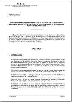 Año 1998 Dictamen 3/98 sobre ayudas de asistencia técnica en empresas de economía social (pdf).