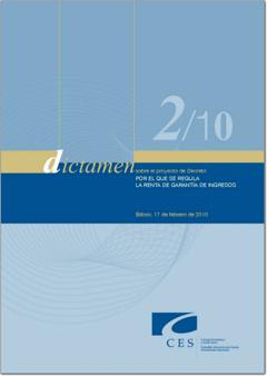 Dictamen 2/10 sobre el Proyecto de Decreto por el que se regula la Renta de Garantía de Ingresos.