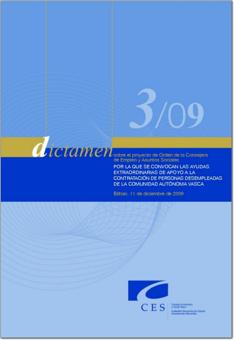 DICTAMEN 3/09 sobre el Proyecto de Orden de la Consejera de Empleo y Asuntos Sociales por la que se convocan las ayudas extraordinarias de apoyo a la contratación de personas desempleadas de la Comuni